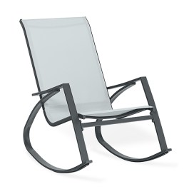 CARINA SWING ARMCHAIR WITH SILVER FABRIC AND DARK GRAY FRAME 21722 CARINA ΚΟΥΝΙΣΤΗ ΠΟΛΥΘΡΟΝΑ ΣΕ ΑΣΗΜΙ ΥΦΑΣΜΑ ΚΑΙ ΓΚΡΙΖΟ ΣΚΕΛΕΤΟ 21722